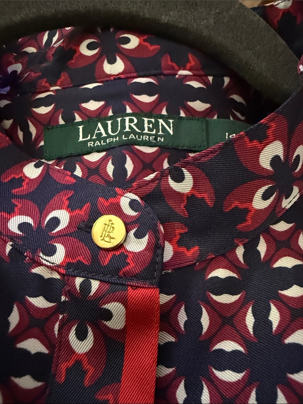 Lauren Ralph Lauren Navy, Red & White Geometric Print dress